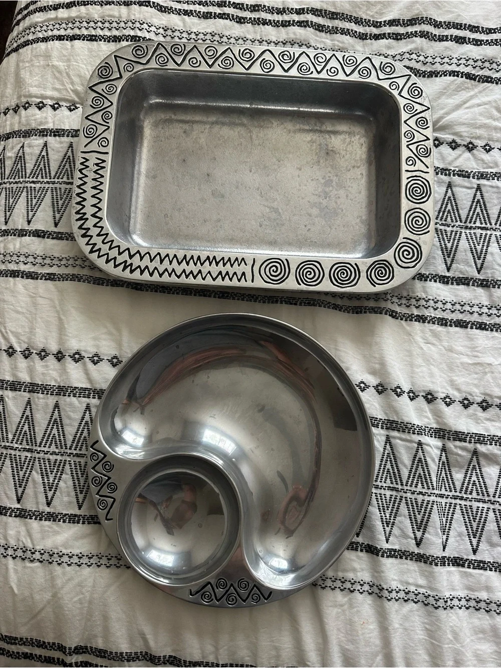 Wilton Armetale Silver Divided Serving Dish